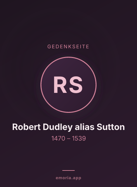 Gedenkportrait von Robert Dudley alias Sutton
