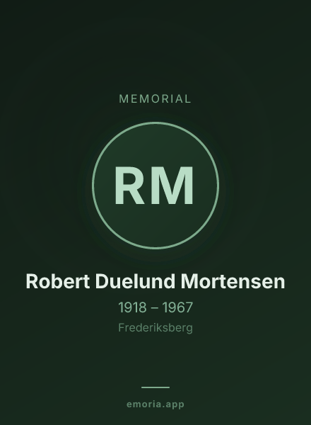 Memorial portrait of Robert Duelund Mortensen