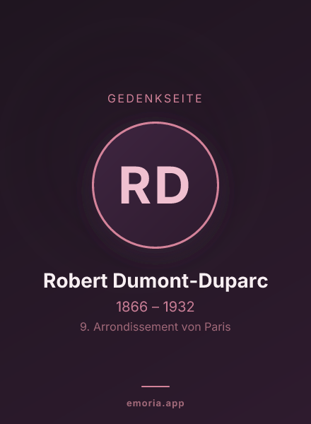 Gedenkportrait von Robert Dumont-Duparc
