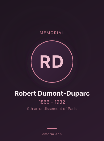 Memorial portrait of Robert Dumont-Duparc