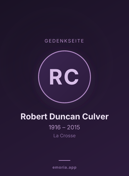 Gedenkportrait von Robert Duncan Culver