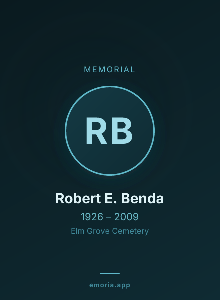 Memorial portrait of Robert E. Benda