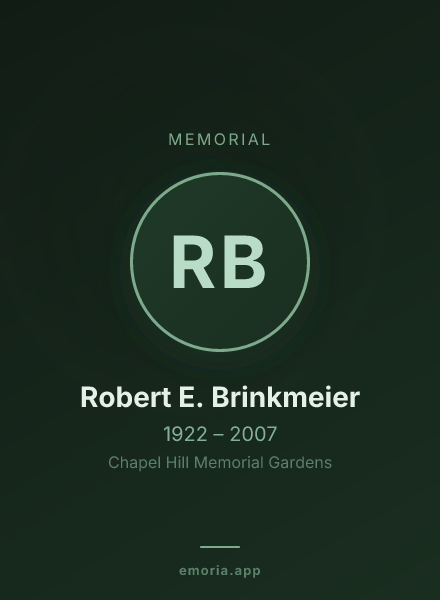 Memorial portrait of Robert E. Brinkmeier
