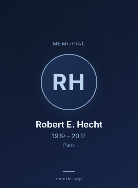 Memorial portrait of Robert E. Hecht