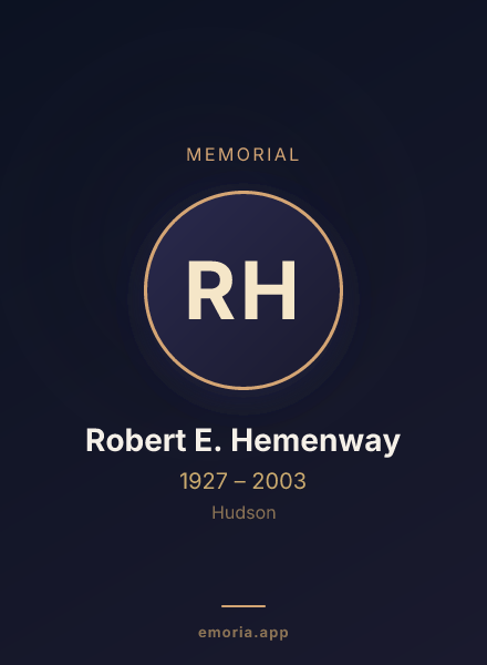Memorial portrait of Robert E. Hemenway