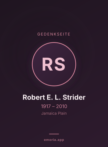 Gedenkportrait von Robert E. L. Strider