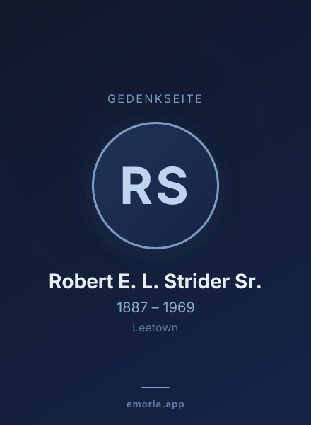 Gedenkportrait von Robert E. L. Strider Sr.