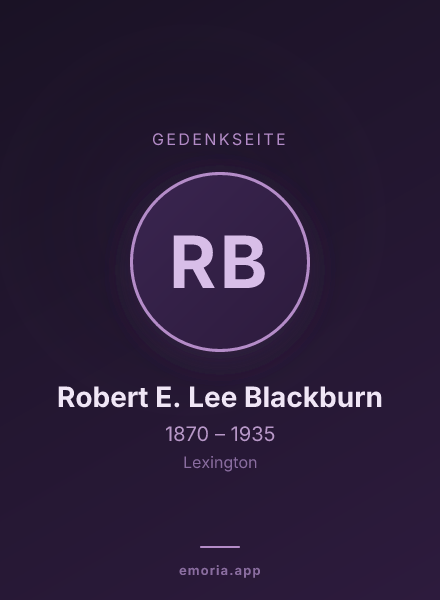 Gedenkportrait von Robert E. Lee Blackburn
