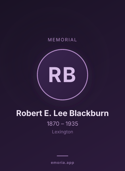 Memorial portrait of Robert E. Lee Blackburn