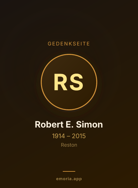 Gedenkportrait von Robert E. Simon