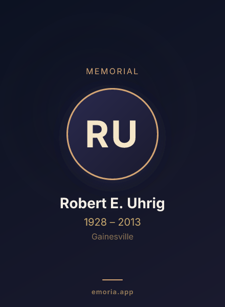 Memorial portrait of Robert E. Uhrig