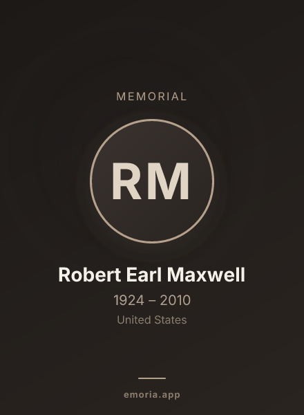 Memorial portrait of Robert Earl Maxwell