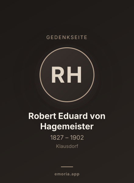 Gedenkportrait von Robert Eduard von Hagemeister