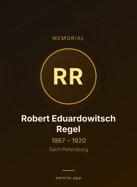 Memorial portrait of Robert Eduardowitsch Regel