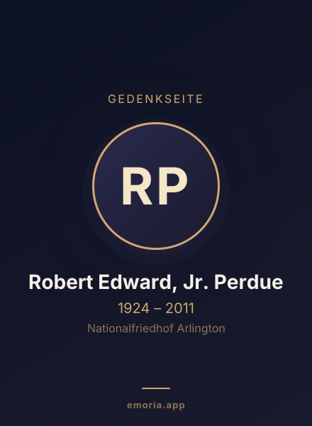 Gedenkportrait von Robert Edward, Jr. Perdue
