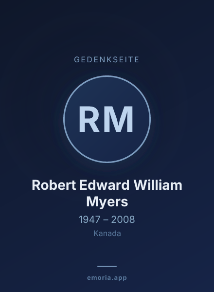 Gedenkportrait von Robert Edward William Myers