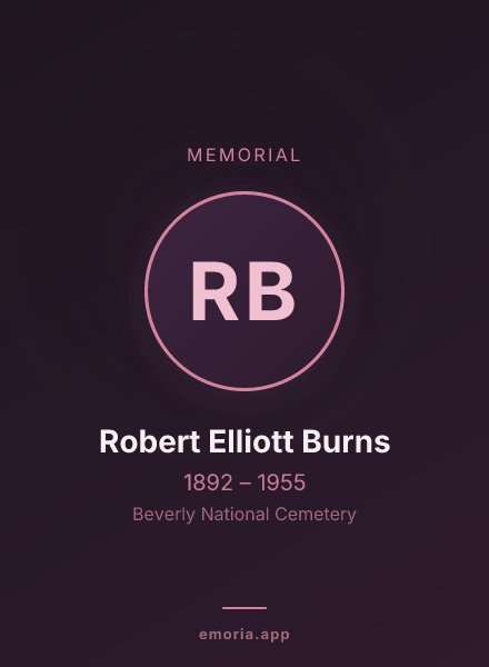 Memorial portrait of Robert Elliott Burns