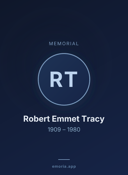 Memorial portrait of Robert Emmet Tracy