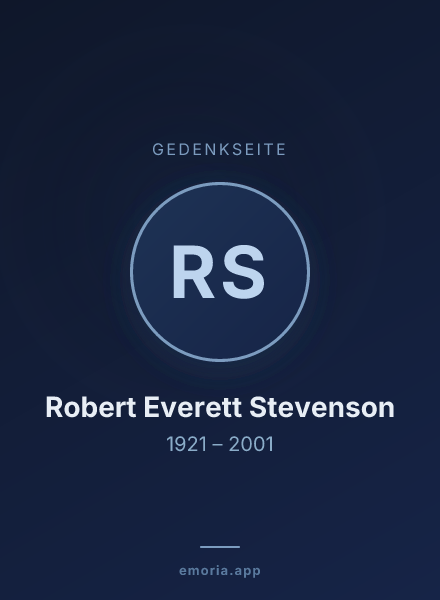 Gedenkportrait von Robert Everett Stevenson