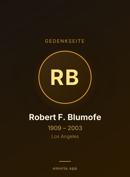 Gedenkportrait von Robert F. Blumofe