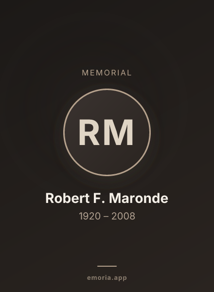 Memorial portrait of Robert F. Maronde
