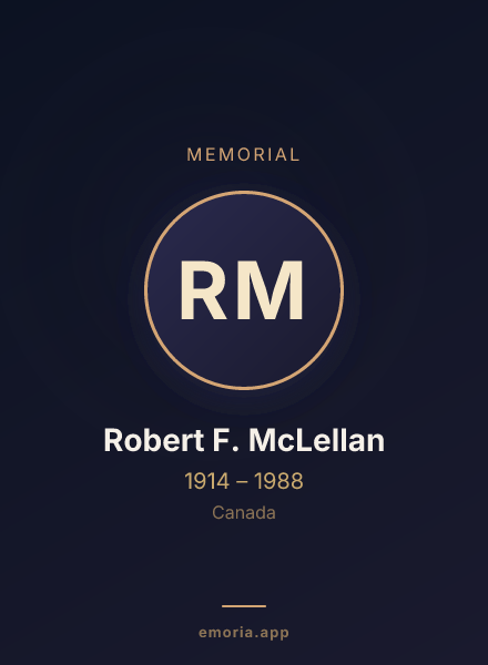 Memorial portrait of Robert F. McLellan