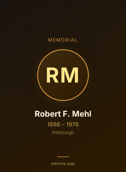 Memorial portrait of Robert F. Mehl