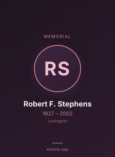 Memorial portrait of Robert F. Stephens