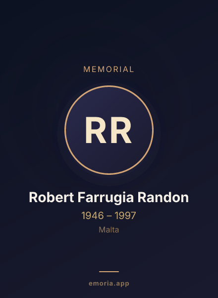 Memorial portrait of Robert Farrugia Randon