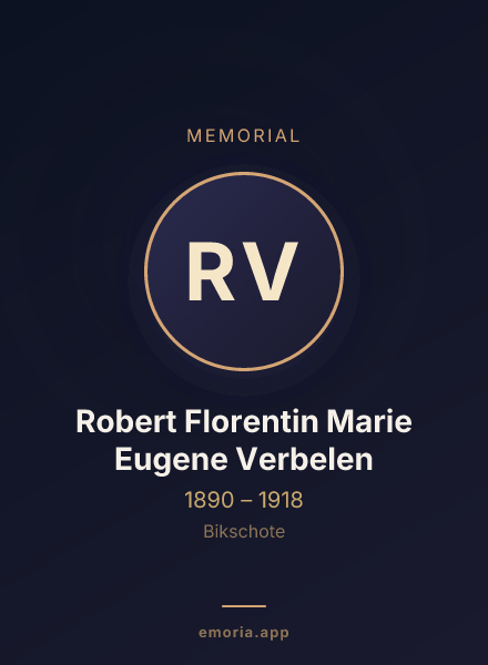Memorial portrait of Robert Florentin Marie Eugene Verbelen