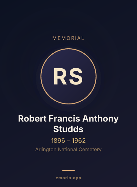 Memorial portrait of Robert Francis Anthony Studds