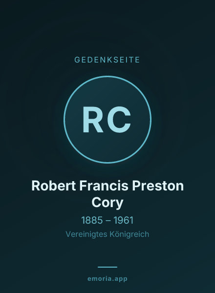 Gedenkportrait von Robert Francis Preston Cory
