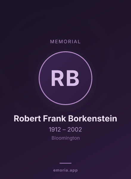 Memorial portrait of Robert Frank Borkenstein