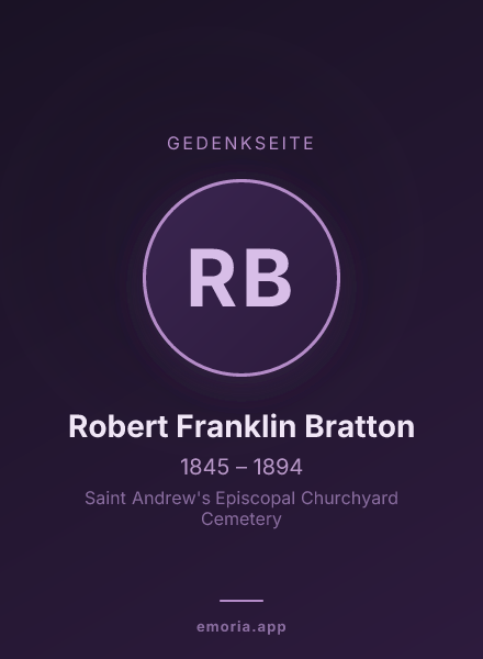 Gedenkportrait von Robert Franklin Bratton