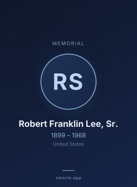 Memorial portrait of Robert Franklin Lee, Sr.