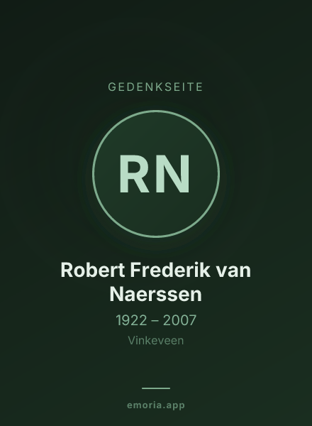Gedenkportrait von Robert Frederik van Naerssen