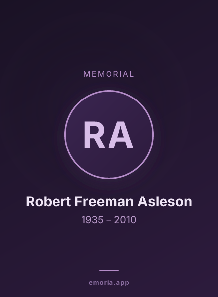 Memorial portrait of Robert Freeman Asleson