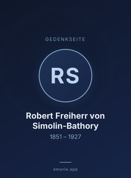 Gedenkportrait von Robert Freiherr von Simolin-Bathory