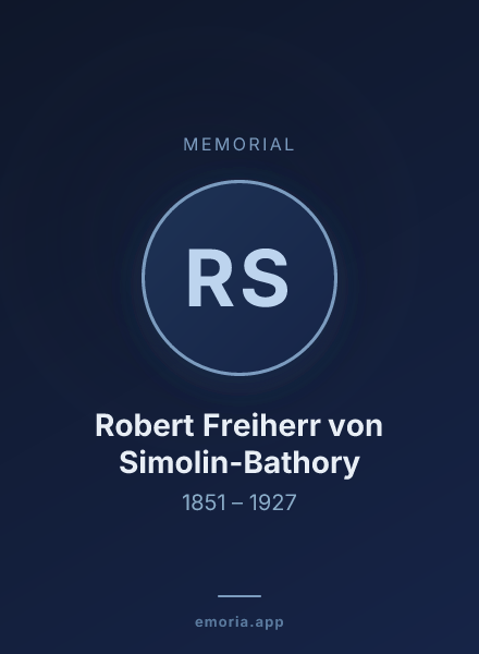 Memorial portrait of Robert Freiherr von Simolin-Bathory