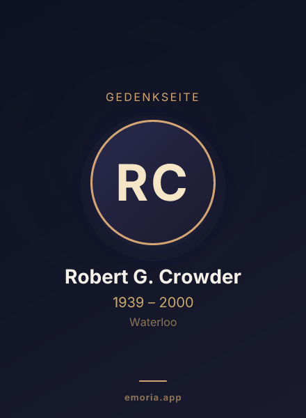 Gedenkportrait von Robert G. Crowder