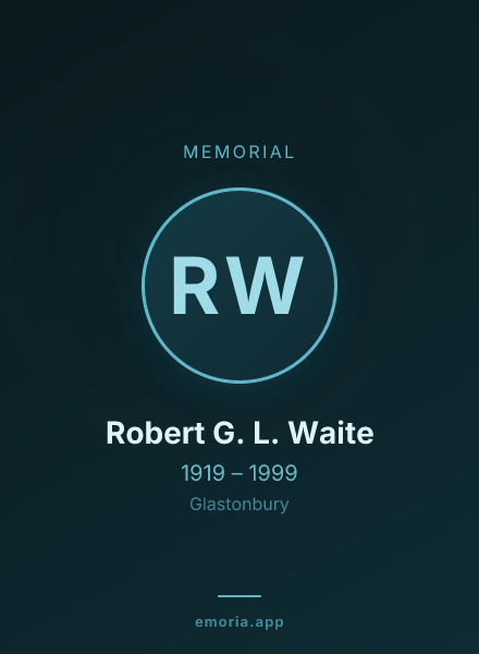 Memorial portrait of Robert G. L. Waite