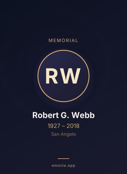 Memorial portrait of Robert G. Webb