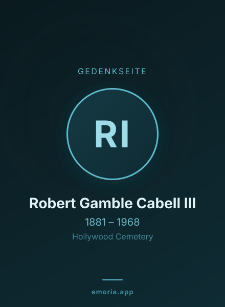 Gedenkportrait von Robert Gamble Cabell III
