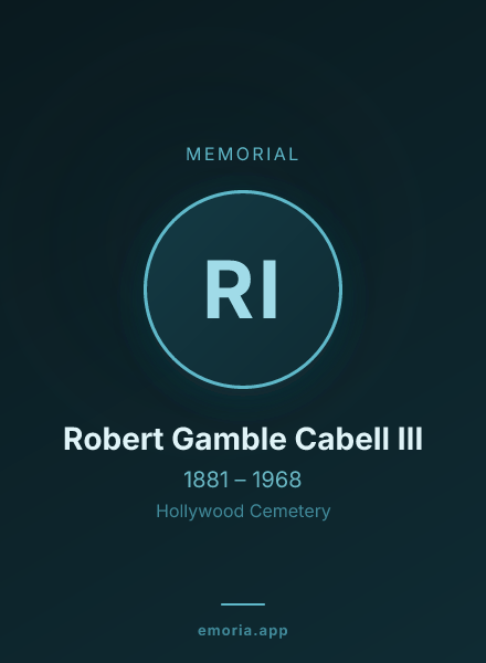 Memorial portrait of Robert Gamble Cabell III
