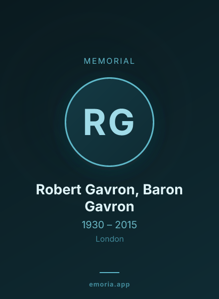 Memorial portrait of Robert Gavron, Baron Gavron