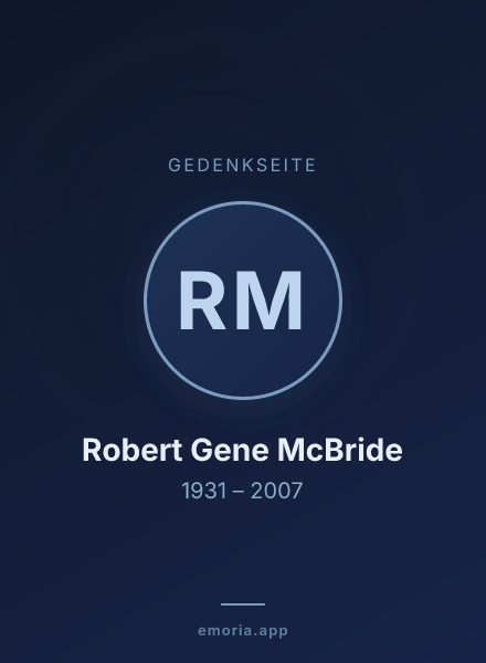 Gedenkportrait von Robert Gene McBride