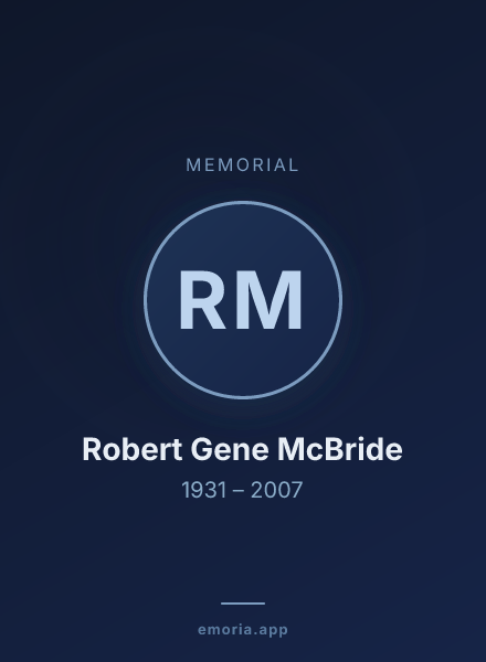 Memorial portrait of Robert Gene McBride