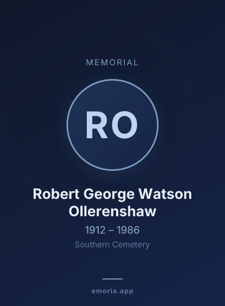 Memorial portrait of Robert George Watson Ollerenshaw