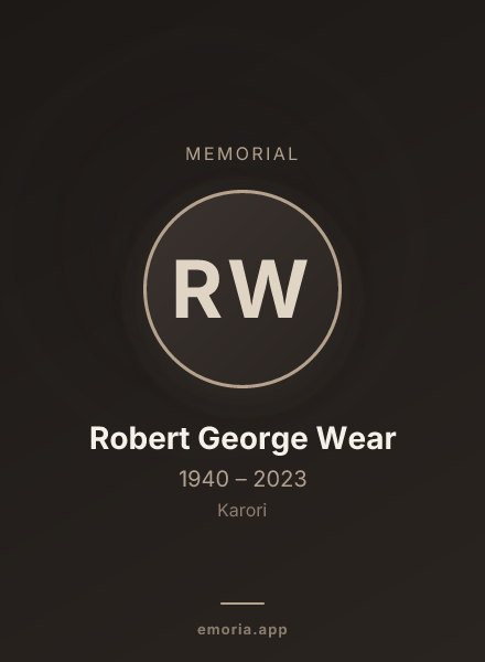 Memorial portrait of Robert George Wear