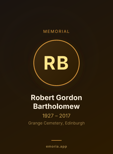 Memorial portrait of Robert Gordon Bartholomew